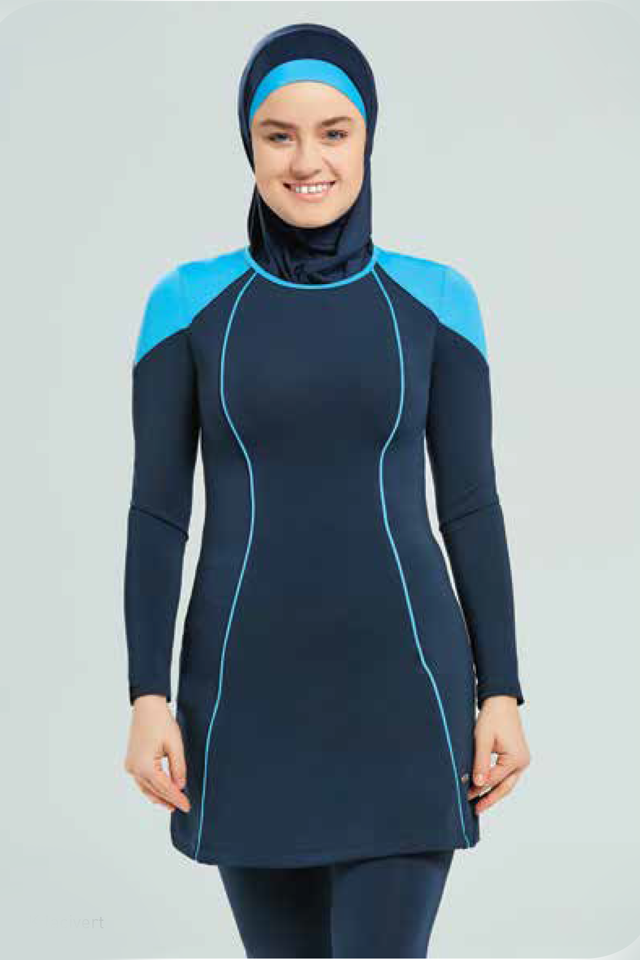 مايوه سباحة للفتيات المحجبات لون كحلي
